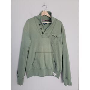 Polo Ralph Lauren Mens L Shawl Collar Pullover Cotton Knit Kangaroo Pocket Green